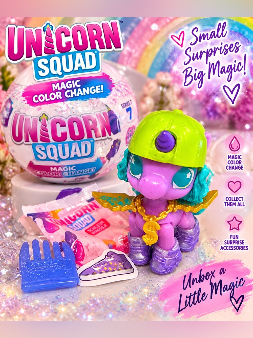 Unicorn Squad Magic Color Change Unicorn Toy - Pink & Purple